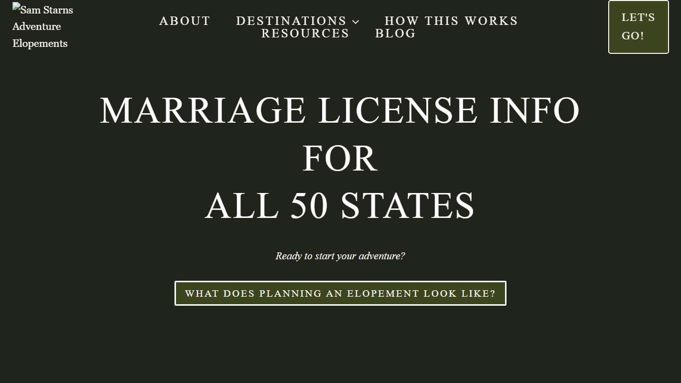 Marriage License Info for all 50 States » Sam Starns Adventure Elopements